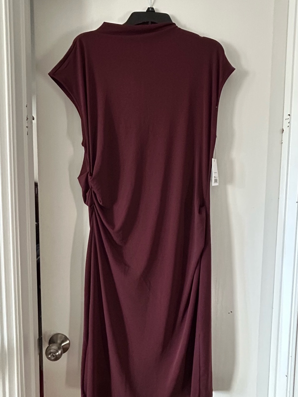 Nine West Wine Midi Dress with Side Drape
